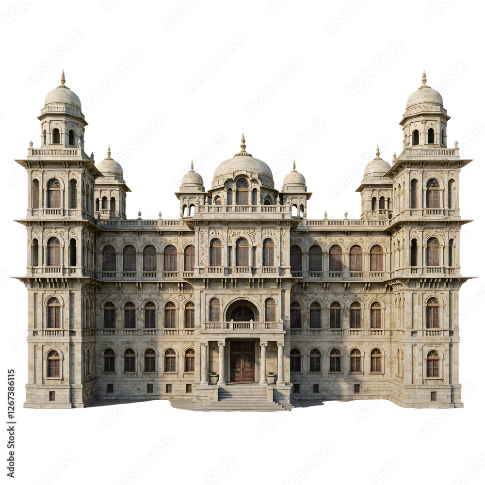 Fototapeta premium Ancient palace isolated on transparent background 