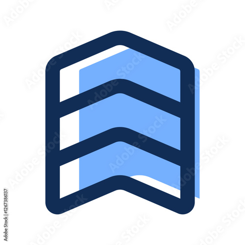 army rank filled line icon