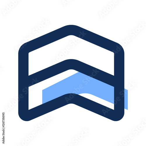 army rank filled line icon