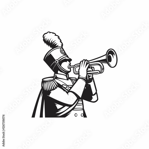 Vintage marching band logo template