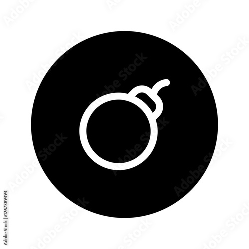 bomb line circular icon