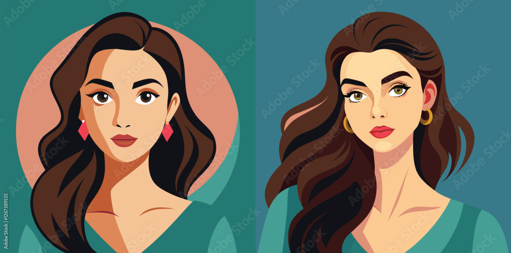 Beautiful Woman Illustration | Elegant Female Portrait Vector Art Beautiful Woman Illustration | Elegant Female Portrait Vector Art
