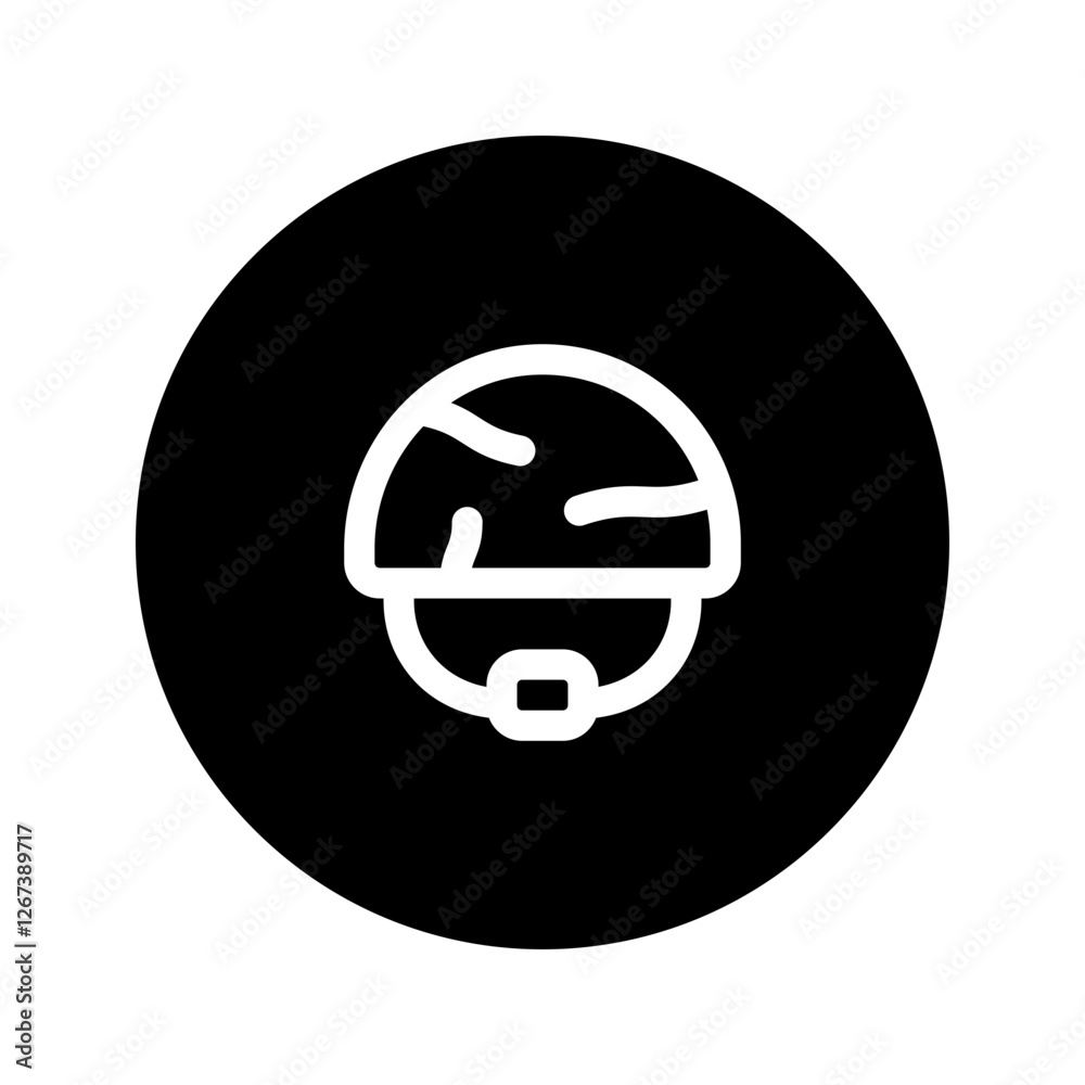 soldier helmet line circular icon soldier helmet line circular icon
