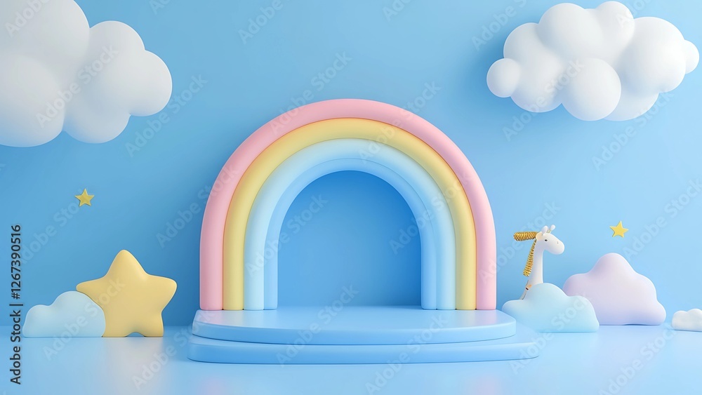 Fototapeta premium cartoon style podium 