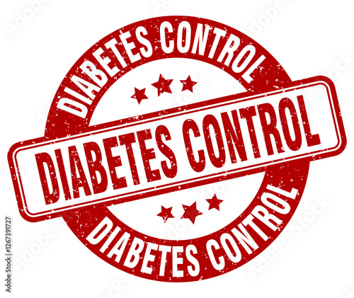 diabetes control stamp. diabetes control label. round grunge sign