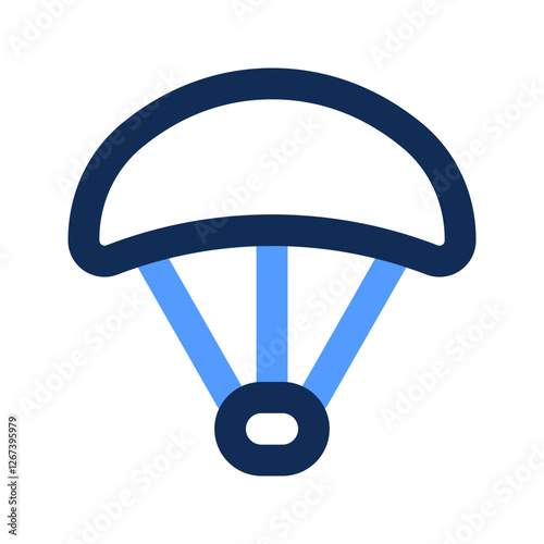 parachute outline color icon