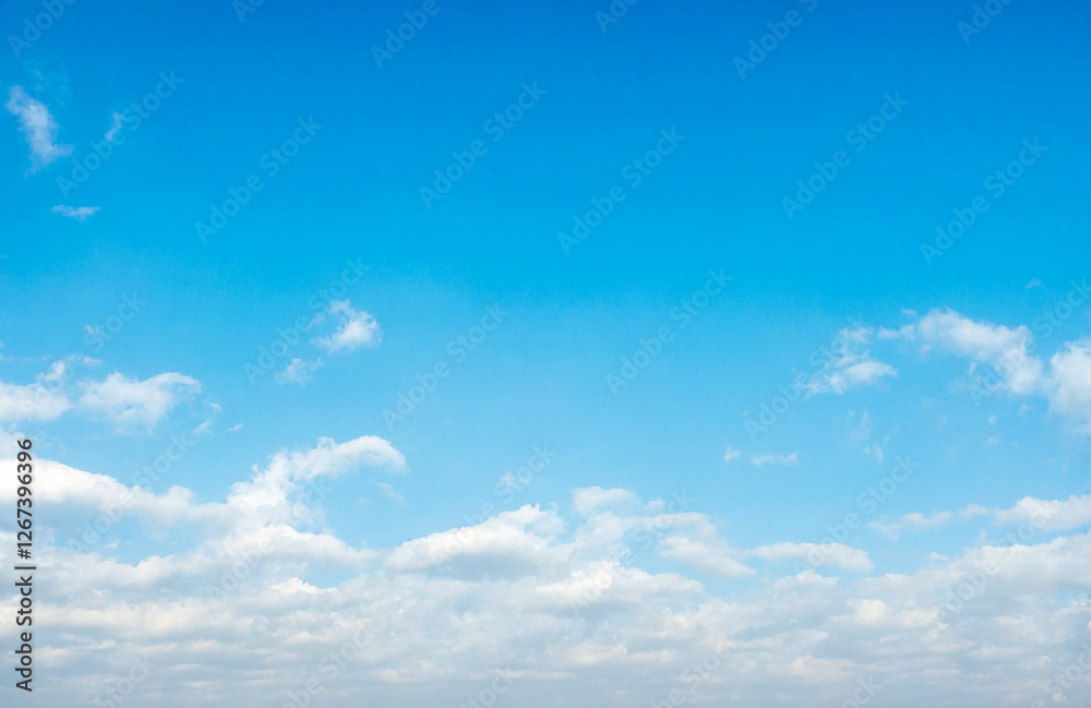 Serene Blue Sky with white Soft Clouds Serene Blue Sky with white Soft Clouds