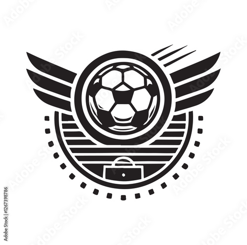 Football soccer sport team club logo silhouette vector illustration