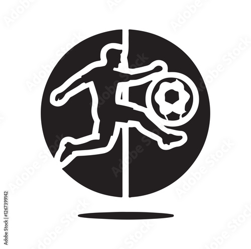 Football soccer sport team club logo silhouette vector illustration