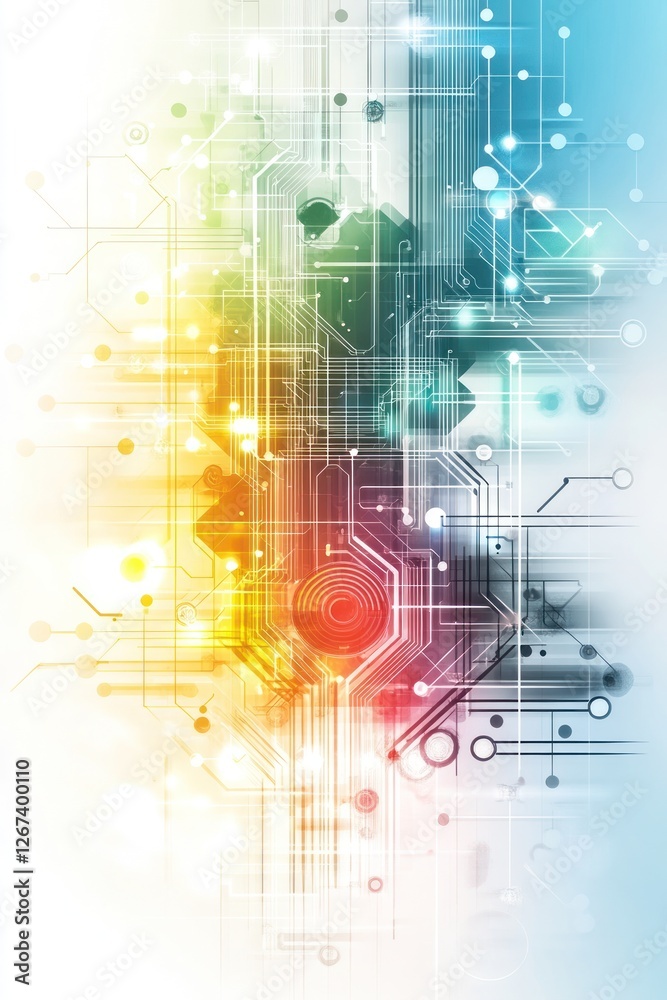 Obraz premium Abstract technology background with vibrant colors