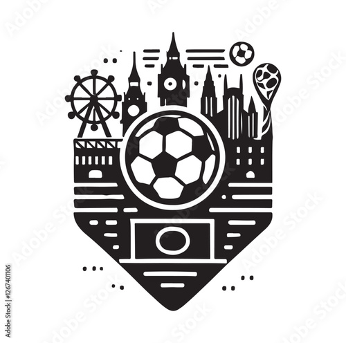 Football soccer sport team club logo silhouette vector illustration