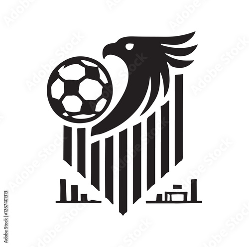 Football soccer sport team club logo silhouette vector illustration