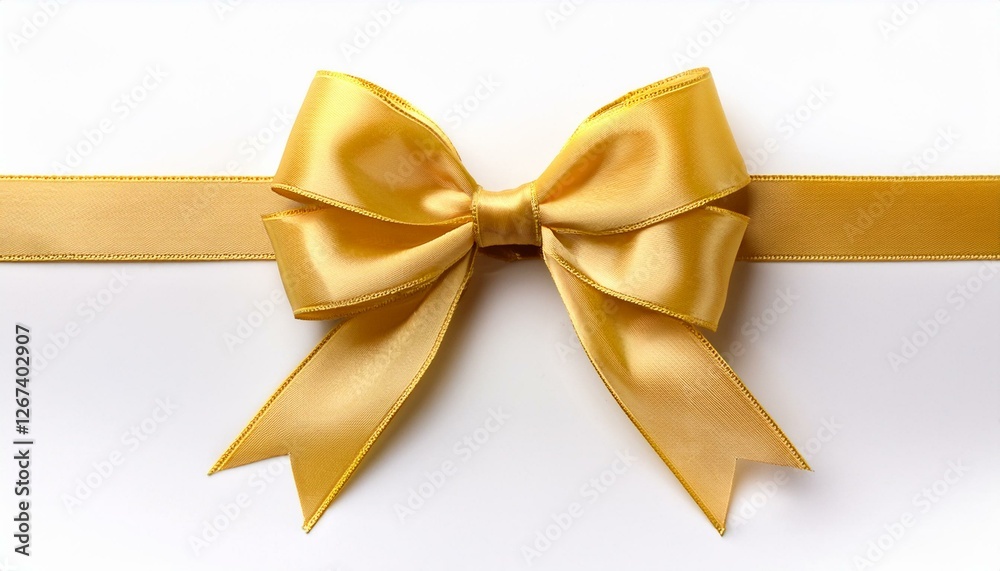 holiday decorative light yellow bows with long ribbon isolated on white background holiday decorative light yellow bows with long ribbon isolated on white background