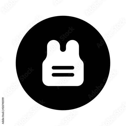 body armor glyph circular icon