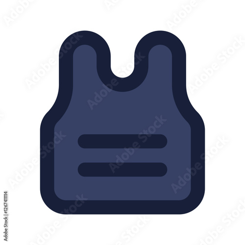 body armor flat line icon