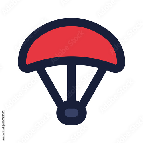 parachute flat line icon