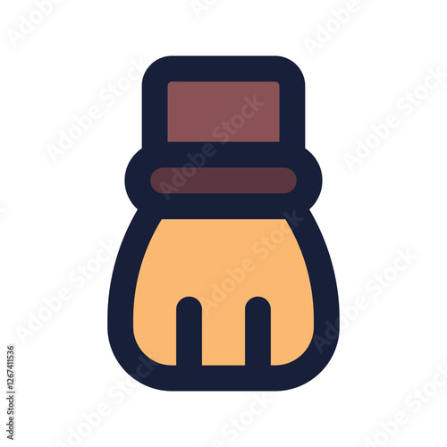 shaving brush flat line icon