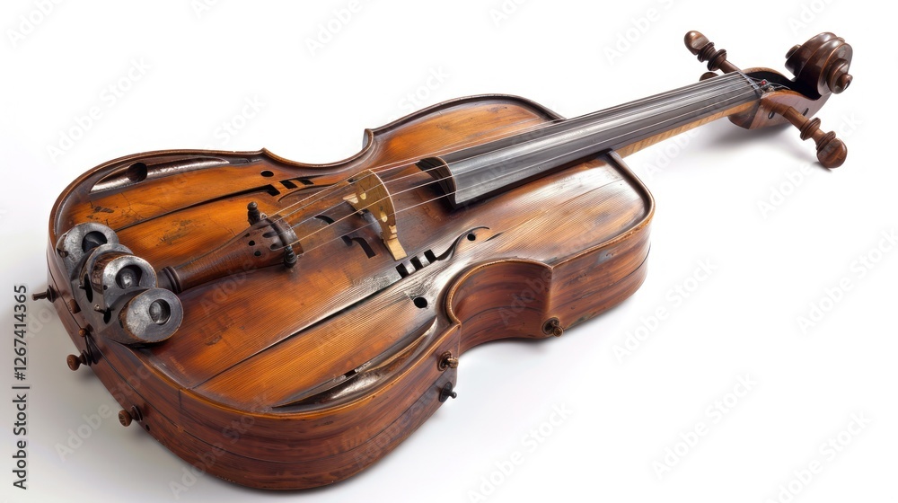 Obraz premium A collaborative string instrument in orchestra, harmonizing with other instruments,