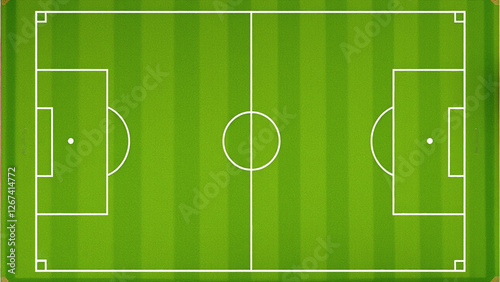 Soccer Pitch, Aerial View, Field Layout, Sports Venue, Green Background photo