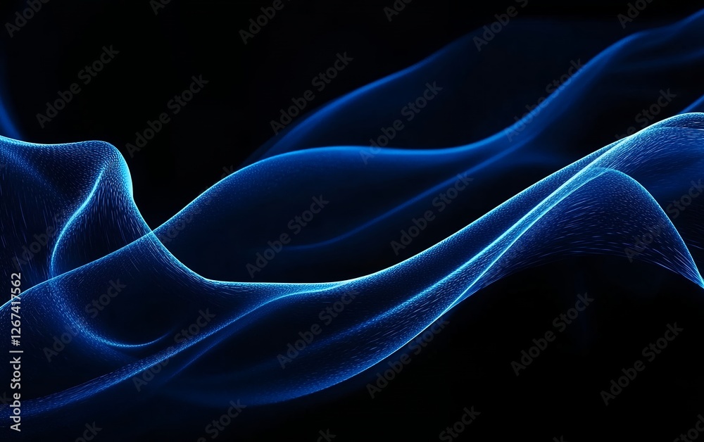 Fototapeta premium Elegant abstract blue digital light wave with smooth flowing motion and futuristic glowing energy lines creating a dynamic modern background