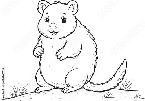 set of vector illustration of cartoon Wombat, vector illustration of cartoon Wombat, wombat silatoutte 