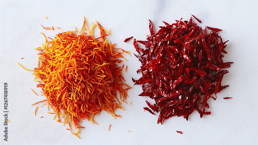 Naklejka premium red chili pepper and saffron