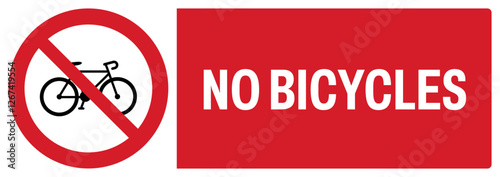 ISO prohibition safety signs uppercase text_no bicycling_landscape size 1/2 a4,a3,a2,a1	 
