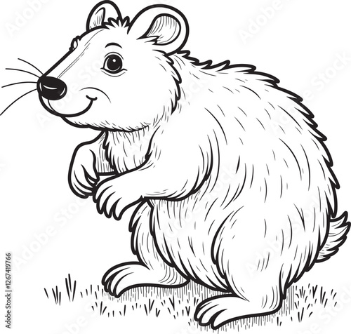 set of vector illustration of cartoon Wombat, vector illustration of cartoon Wombat, wombat silatoutte 