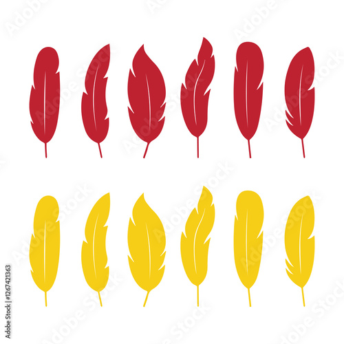 feather shape weightless bird plume icons vector image