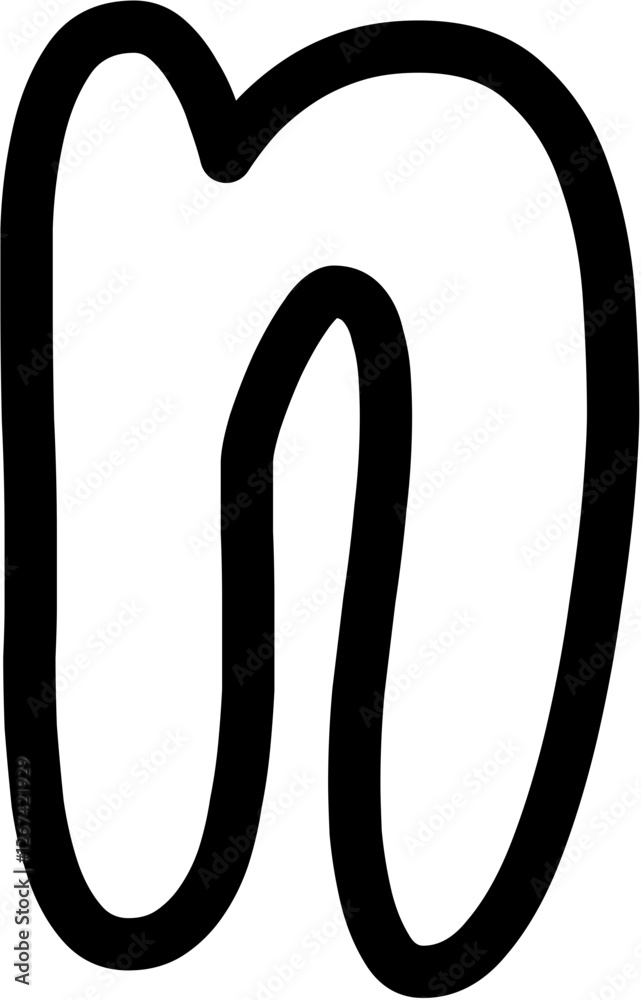 N Lowercase Alphabet outline Vector, perfect for educational materials, coloring books, and graphic design projects. Scalable and editable. N Lowercase Alphabet outline Vector, perfect for educational materials, coloring books, and graphic design projects. Scalable and editable.