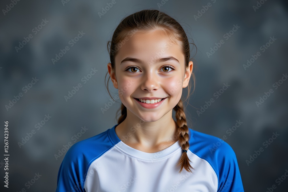 Portrait of a Smiling Girl with Braids Cheerful Child Happy Expression Portrait of a Smiling Girl with Braids Cheerful Child Happy Expression