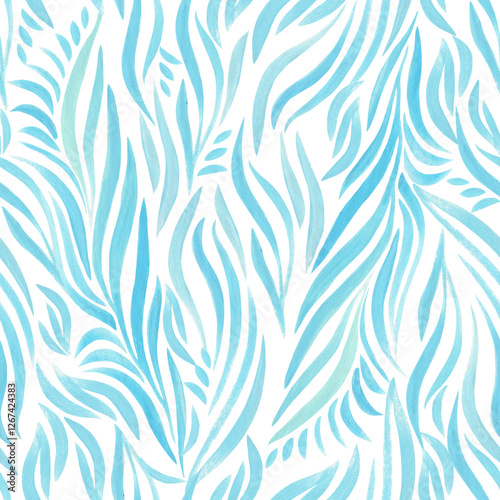 seamless pattern with blue swirl waves