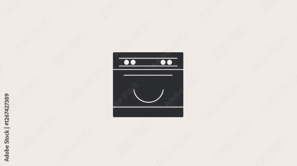 Modern oven icon, simple kitchen appliance graphic, clean and minimalist style Modern oven icon, simple kitchen appliance graphic, clean and minimalist style