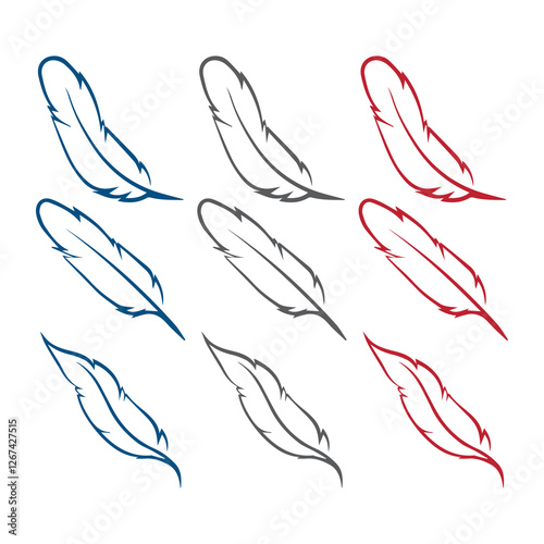 feather shape weightless bird plume icons vector image