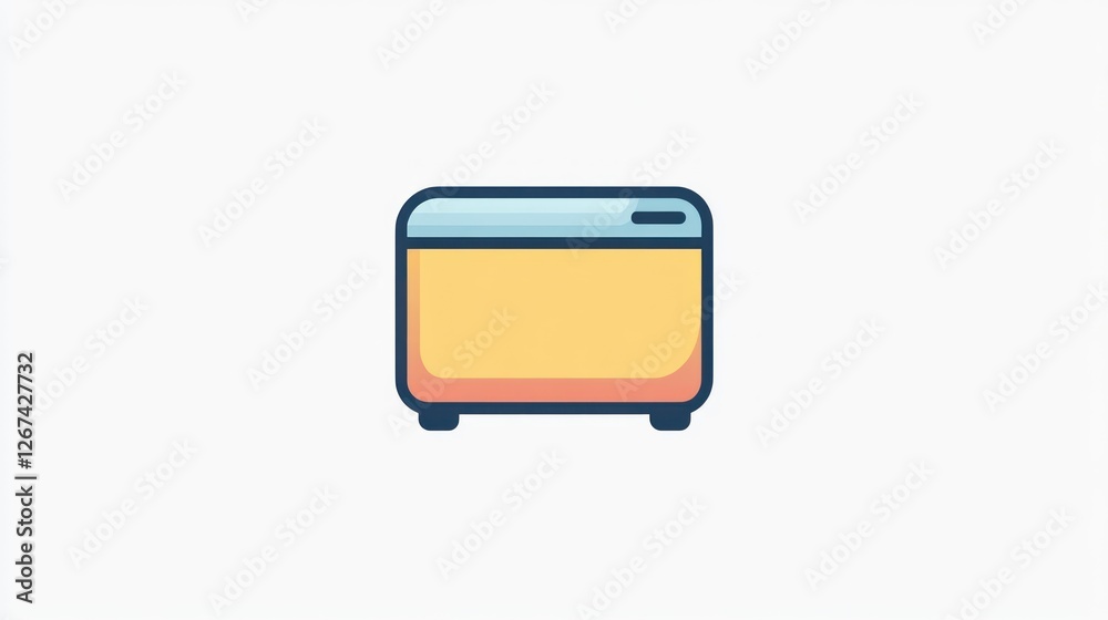 Simple Illustration of a Toaster, Kitchen Appliance, Flat Design