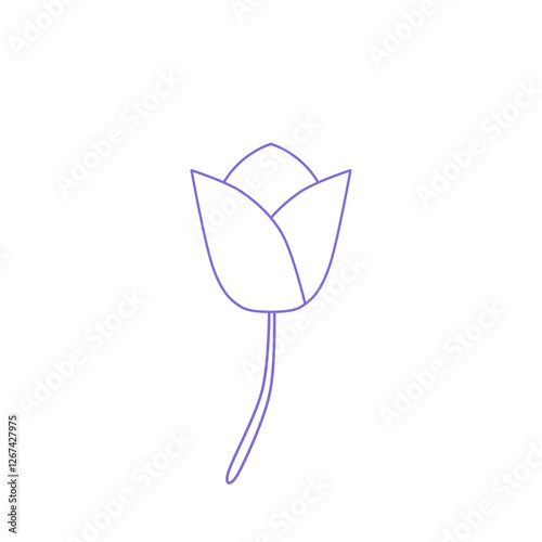 Tulips flower inspired by spring blooming flower line Illustration decoration pattern or creative idea icon	