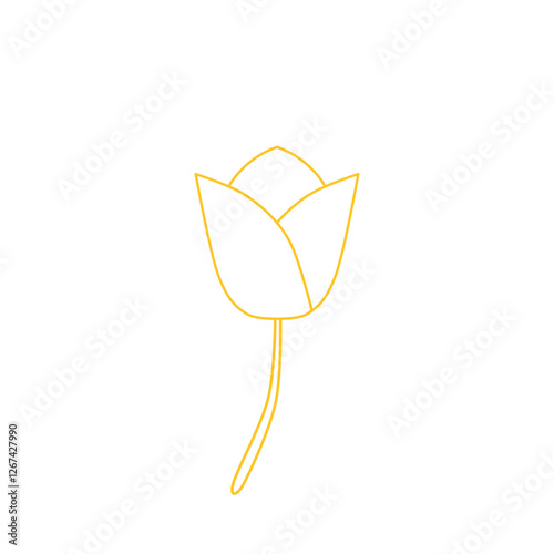 Tulips flower inspired by spring blooming flower line Illustration decoration pattern or creative idea icon	