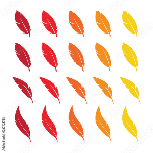feather shape weightless bird plume icons vector image