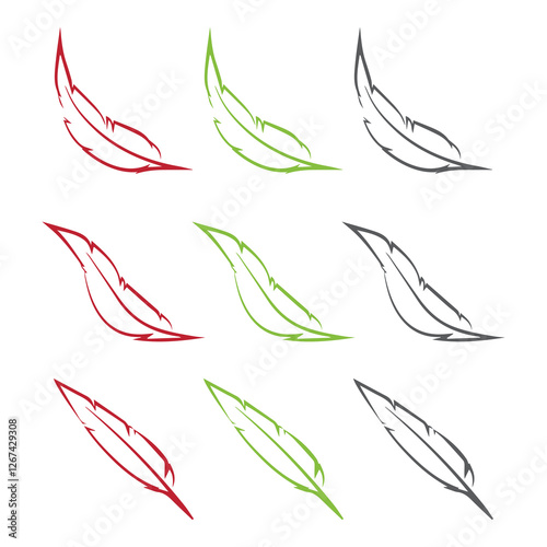 feather shape weightless bird plume icons vector image