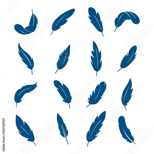 feather shape weightless bird plume icons vector image