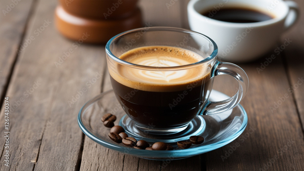 Glass cup of espresso coffee
Glass cup of espresso coffee
