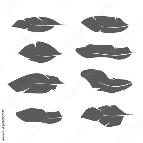 feather shape weightless bird plume icons vector image