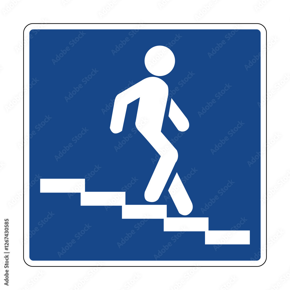 Road sign underground pedestrian crossing. Informs road users about the presence of an underground crossing for pedestrians. A place to cross the road avoiding traffic on the roadway. Road sign underground pedestrian crossing. Informs road users about the presence of an underground crossing for pedestrians. A place to cross the road avoiding traffic on the roadway.