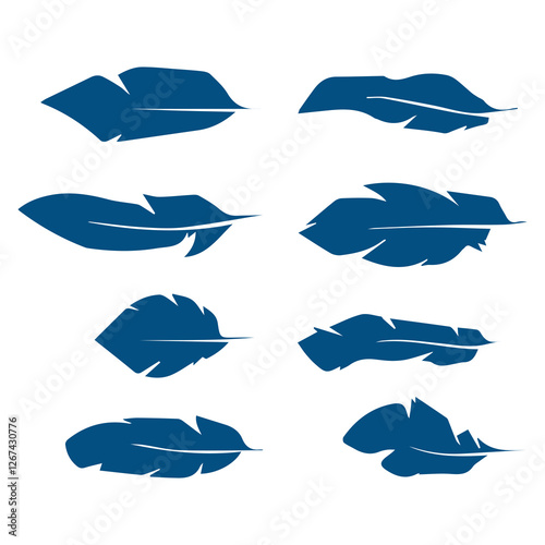feather shape weightless bird plume icons vector image