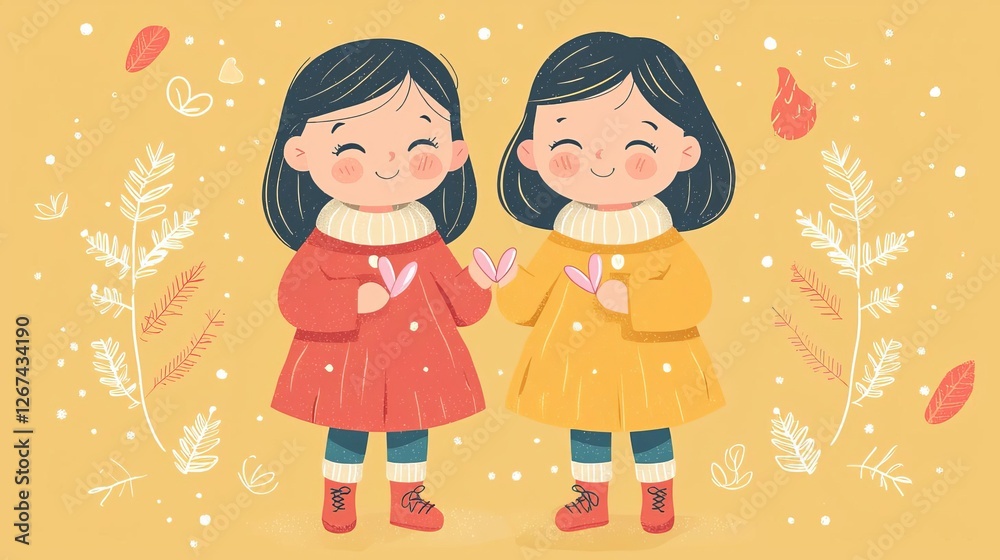 National Sibling Day Cheerful twins enjoying a playful moment. National Sibling Day Cheerful twins enjoying a playful moment.