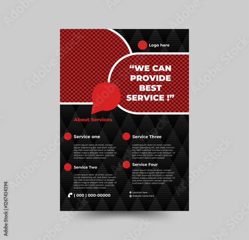 a bundle of creative simple modern a4 size flyer design template in black and red  color for  professional business  unique flyer different flyer design