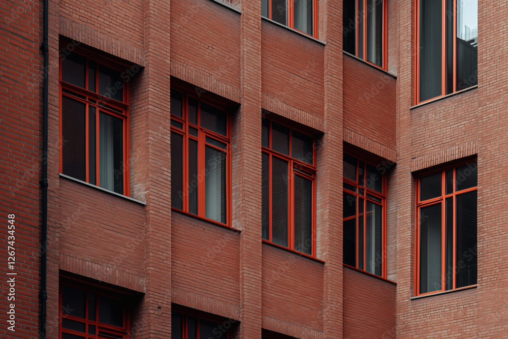 Obraz premium Brick Building Exterior with Windows