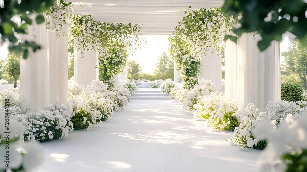 Wedding background with flower luxury generative AI Wedding background with flower luxury generative AI