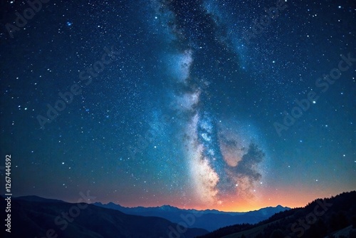 Retro starry night sky on vintage paper, starry night sky, celestial patterns, nostalgic feel