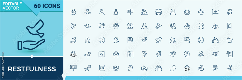 Restfulness vector icon set. Contains such icons as people, peace, v, peaceful, no war, free, love, life. Thin outline icons pack. Editable vector illustration. Restfulness vector icon set. Contains such icons as people, peace, v, peaceful, no war, free, love, life. Thin outline icons pack. Editable vector illustration.